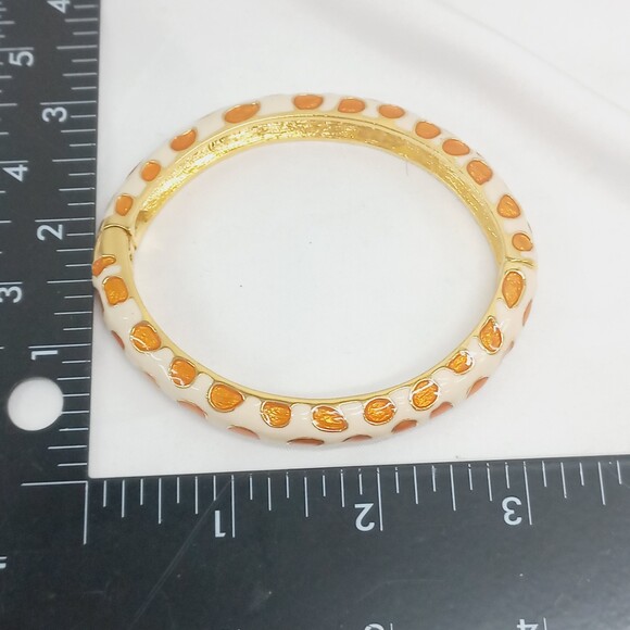 KJL Kenneth Jay Lane clamper bracelet giraffe animal print enamel - Picture 8 of 8